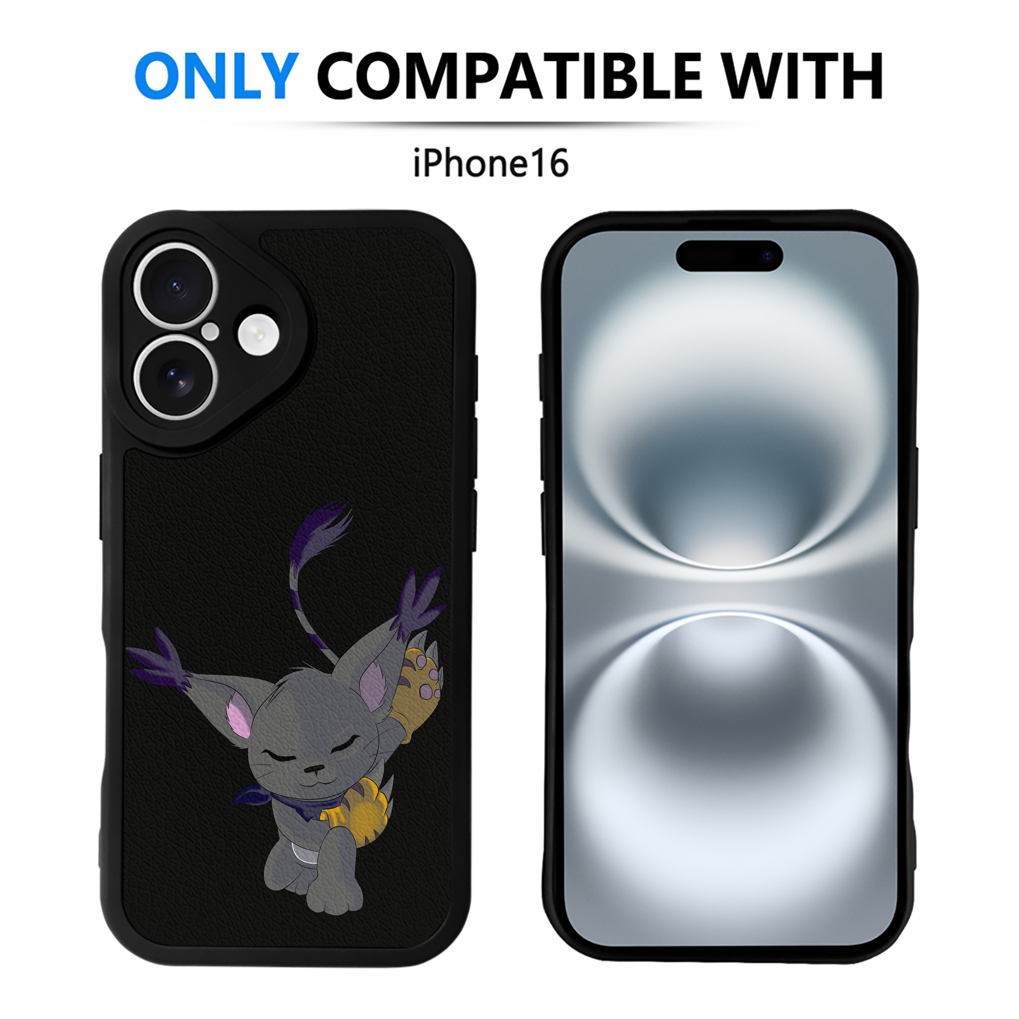 （画像用） Digimon デジタルモンスター/デジモン 【iPhone 16シリーズ対応】シリコンスマホケース（レザー調） 材質：シリコン